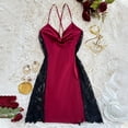 thumbnail image 7 of Blmnix Nightgowns for Women Soft Cotton Sexy Nightgown Silk Nightgown Chemises Sleep Shirts Short Red Sleeveless Cowl Neck Bamboo Nightgowns for Women,M, 7 of 7