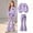 Purple, variant on Girls Graphic Outfits Set Casual Warm Cute Long Sleeve Kids Sweatshirt and Flare Sweatpants Fall Clothes Purple 12