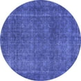 thumbnail image 1 of Ahgly Company Machine Washable Indoor Round Abstract Blue Contemporary Area Rugs, 6' Round, 1 of 4