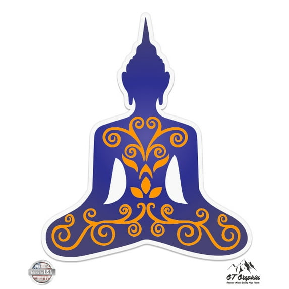 Sitting Buddha - 12" Vinyl Sticker Waterproof Decal