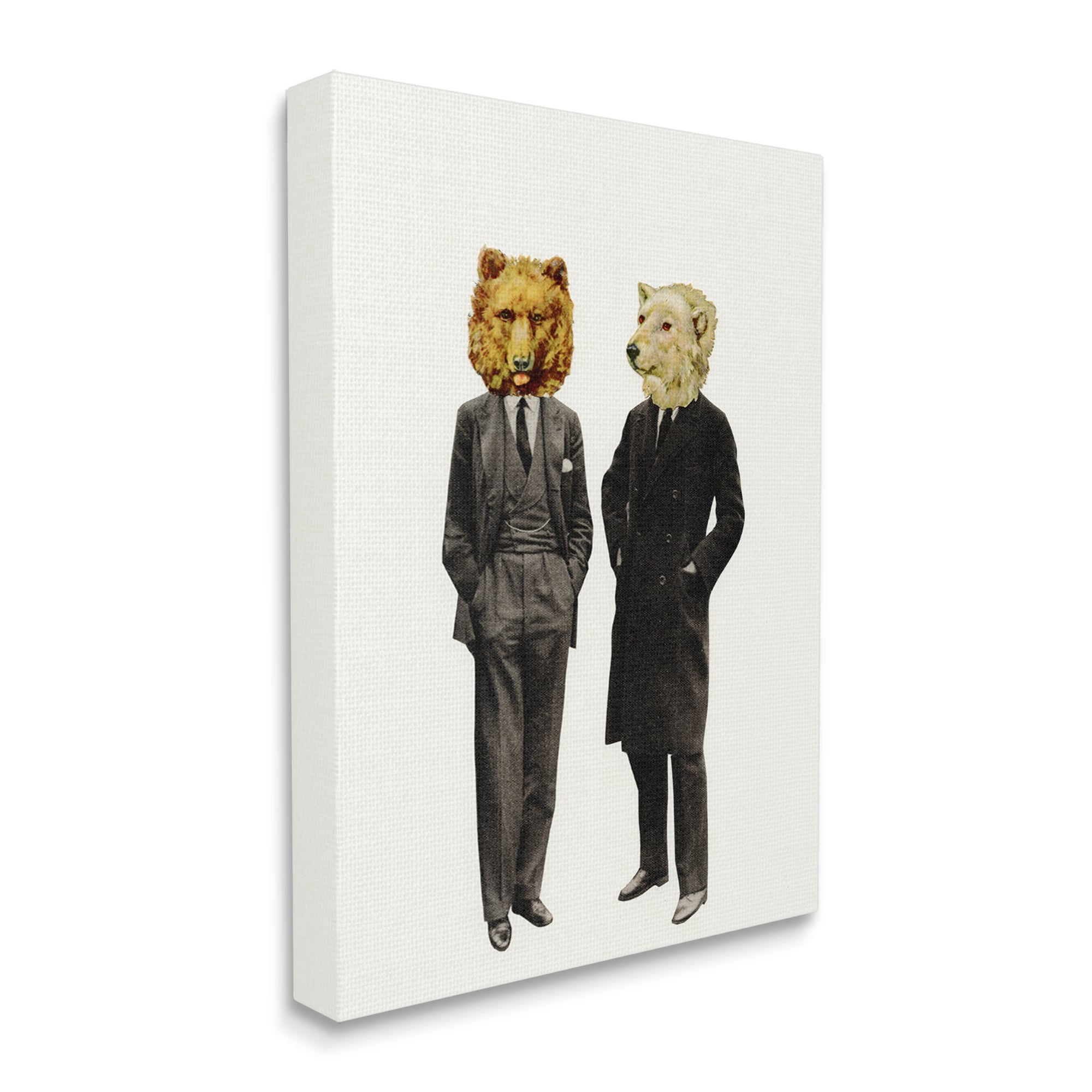 Stupell Industries Playful Polar Grizzly Bear Suit Jacket Fashion Canvas Wall Art, 24 x 30, Design by Cassia Beck