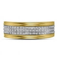 thumbnail image 2 of Solid 10K Yellow Gold Real Natural Diamond Mens Wedding Band Ring 1/4 Carat - Size - 12 ( .25 Cttw ), 2 of 4