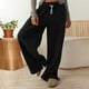 thumbnail image 2 of RKSTN Yoga Pants for Women Plus Size Drawstring Mid Waisted Straight Wide Leg Yoga Pant Womens Casual Solid Oversized Loose Comfy Gym Workout Sport Yoga Trousers with Pockets, 2 of 8