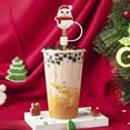thumbnail image 5 of EUDIDV Christmas Products Christmas Straw Cap Christmas Reindeer Snowman Cup Straw Cap Christmas Straw Stopper Straw Cap Reusable Straw Cap Festive Supplies, 5 of 6