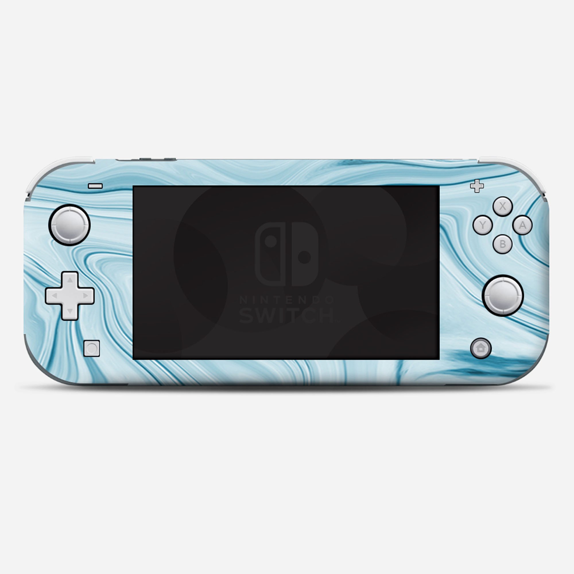 Nintendo Switch Lite Skins Decals Vinyl Wrap  - decal stickers skins cover -Baby Blue Ice Swirl Marble - image 2 of 4