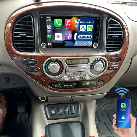 Gsuatey Android 13 Double Din Car Radio for Toyota Sequoia 2001-2007, 7 inch Touchscreen Car Stereo with Wireless CarPlay Android Auto,GPS Bluetooth WiFi FM/RDS Mirror Link Backup Camera