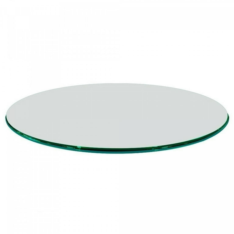 Fab glass and mirror round thick flat tempered glass store table top