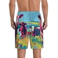 thumbnail image 5 of Cauagu Pop Art Colorful Cows Print Pajama Bottoms for Men Sleep Pajama Shorts Elastic Waistband Sleep Pajama Short Men's PJ Shorts -Large, 5 of 6