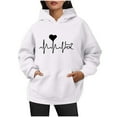 thumbnail image 1 of WEAIXIMIUNG Sweatshirts d'Automne pour Femmes 2025 Mode Dames Automne Hiver Extérieur Ample Grande Taille Imprimé Lettre Sweat à Capuche, 1 of 6