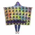 thumbnail image 1 of Tuxedo Cats Hooded Blanket 80"x56", 1 of 2