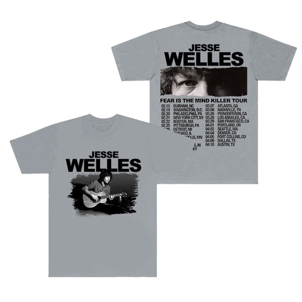 Jesse Welles Fear Is The Mind Killer Tour Camisetas Verano Unisex Moda Streetwear Camiseta de manga corta