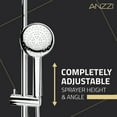 thumbnail image 3 of Heavy Rainfall Stainless Steel Shower Bar with Hand Sprayer in Polished Chrome, 3 of 9