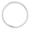 14K White Gold 1.3 mm Skinny Rope Band Size 7.5 - Solid Gold Fine ...