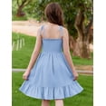 thumbnail image 4 of Arshiner Girls Summer Dress Tween Spaghetti Strap Smocked Casual Beach Sundress with Pockets, 4 of 6