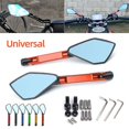 thumbnail image 2 of Universal Motorcycle Mirror Cnc Side Rearview Blue Anti-glare Compatible Ktm 250 390 200 690 125 Duke 990 Super Duke R 790 1290 Duke, 2 of 5