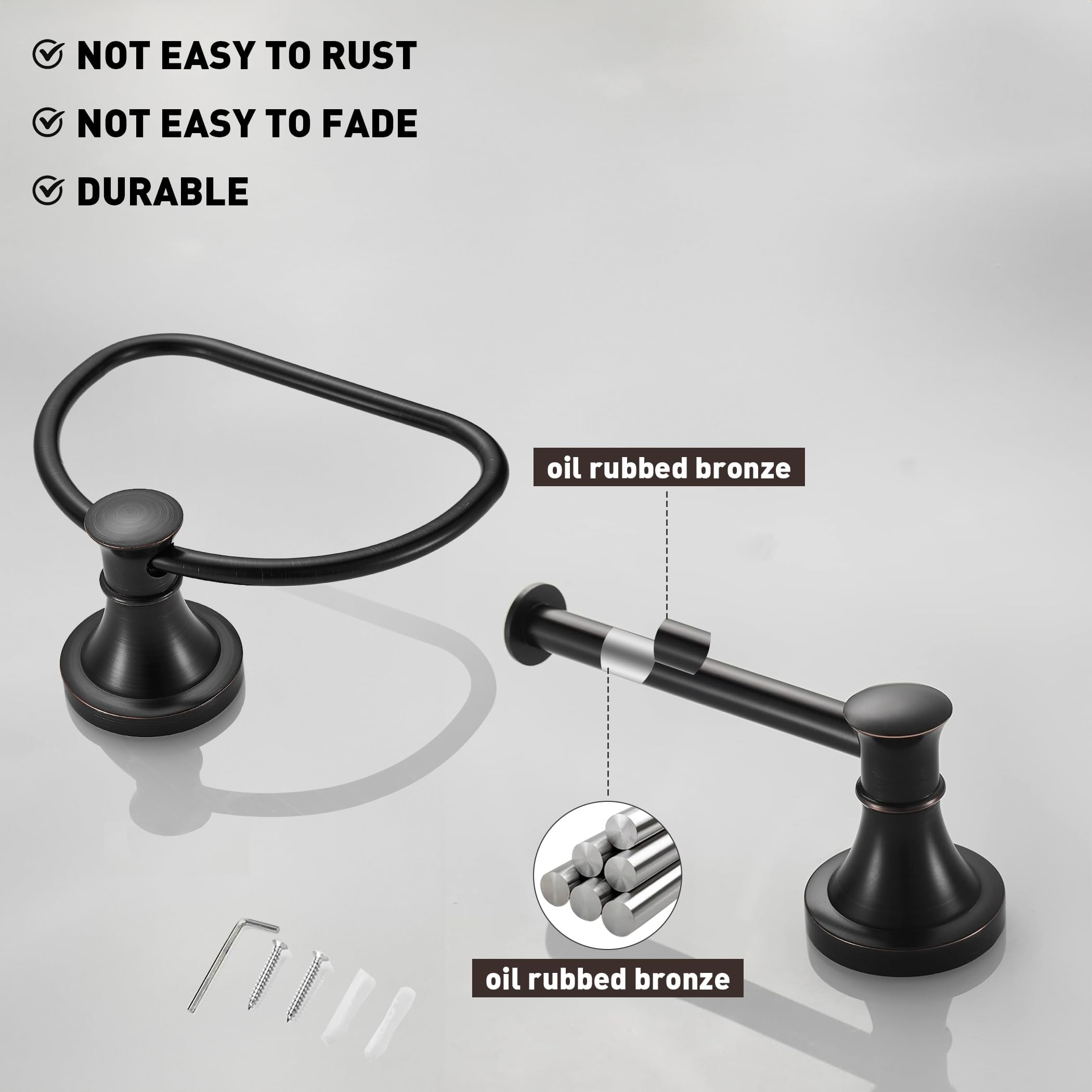 Toilet Paper Holder Bronze Half Round Wall Mount Bathroom Accessory