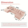 thumbnail image 2 of 130" SOULART Cloud Couch,Pink Corduroy U-Shape Sectional Sofa for Living Room, 4-Seat Oversized Modular Couch, No Assembly, 2 of 12