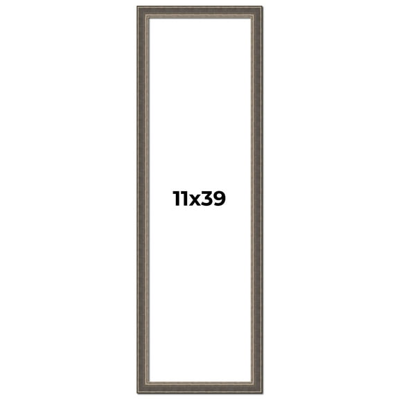 11x39 Frame Silver Real Wood Picture Frame Width 1.25 Inches | Interior Frame Depth 0.5 Inches |