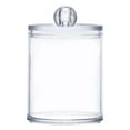 thumbnail image 2 of JeashCHAT Holder for Bathroom, Dispenser Jar with Lid, Clear Plastic Jar Bathroom Storage Jar for Cotton Ball, Cotton Swab, Cotton Round Pads, Floss, 2 of 4