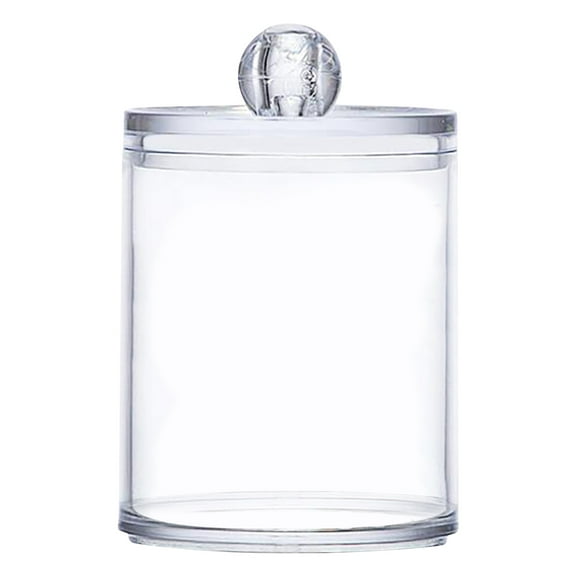 Wovilon Transparent Plastic Jar, Cosmetic Cotton Ball Cotton Swab Storage Jar