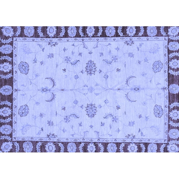 Ahgly Company Machine Washable Indoor Rectangle Abstract Blue Modern Area Rugs, 2' x 3'
