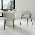 thumbnail image 2 of Luce Oatmeal Textured Leatherette Dining Chair with Metal Legs - Set of 2, 2 of 9
