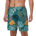 thumbnail image 2 of Balery Tropical Leaves Mens Swim Trunks Swim Shorts for Men Quick Dry Inseam Beach Shorts with Compression Liner Pocket-Large, 2 of 9