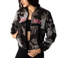 thumbnail image 4 of Women's The Wild Collective Black Boston Red Sox Camo Sherpa Full-Zip Bomber Jacket, 4 of 5