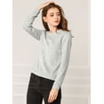 thumbnail image 2 of Sudadera Allegra K con Estampado de Gato de Cuello Redondo para Mujer Gris Claro XS, 2 of 6