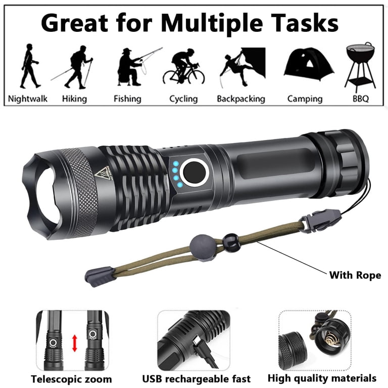 DXIMRX 120000 Lumen Rechargeable LED Flashlight, 2 Pack photo 4