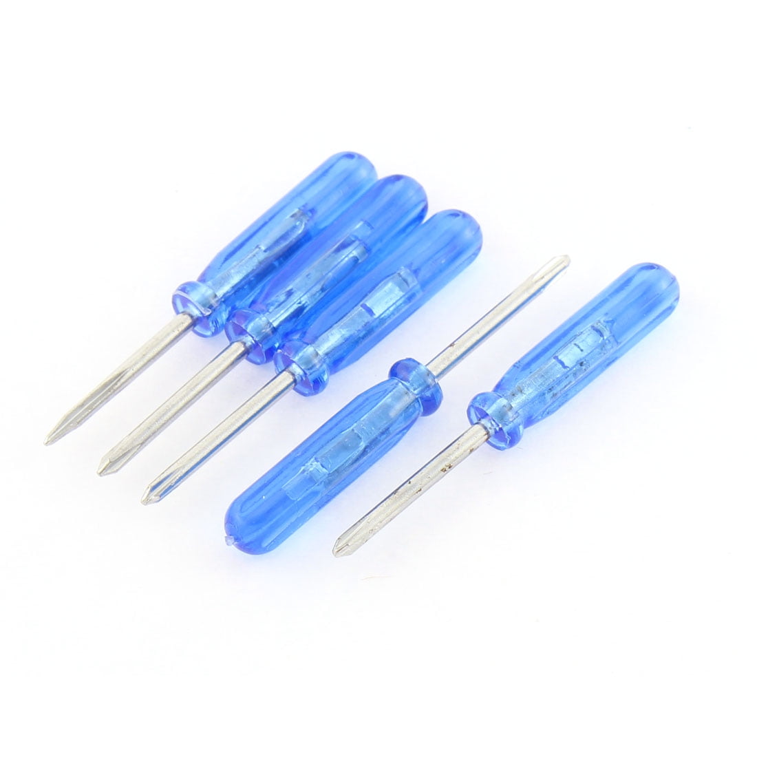 2mm x 20mmTip Shaft Plastic Handle Crosshead Screwdriver Bit Blue 5 Pcs