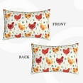 thumbnail image 2 of Gukieu Colorful Flower Chickens Print Plush Pillow Cover, Hidden Zipper Pillow Protector without Pillow Core, Suitable for Bedroom, Office, Car Decoration-14"x20", 2 of 6