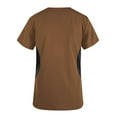 thumbnail image 3 of Xfvqtps V-Neck Scrubs Tops for Women Soft Stretch Wrinkle-Resist Medical Nursing Uniform with 2 Pockets Comfortable Lightweight Working Uniform Short Sleeve Printing Blouse Coffee, 3 of 4