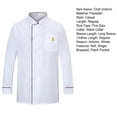 thumbnail image 7 of Stand Collar Long Sleeves Single Breasted Patch Pocket Chef Uniform Women Men Service Bakery Breathable Chef Shirt Work Clothing, 7 of 7