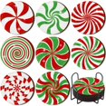 thumbnail image 1 of Juego de 8 posavasos navideños con diamantes de Perthlin, 9,5 cm, 1 of 7