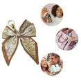 thumbnail image 3 of Unique Bargains 1 Pc Trendy Double Layer Bow Handbag Charm Bag Accessories Brown, 3 of 5