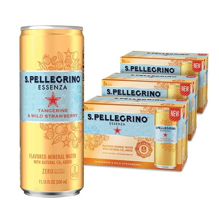 - S.Pellegrino Essenza Tangerine & Wild Strawberry Flavored Mineral Water, 11.15 Fl Oz (Case of 24)