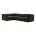 thumbnail image 2 of Modway Conjure 4-Piece Velvet and Stainless Steel Sectional in Black/Gold, 2 of 5