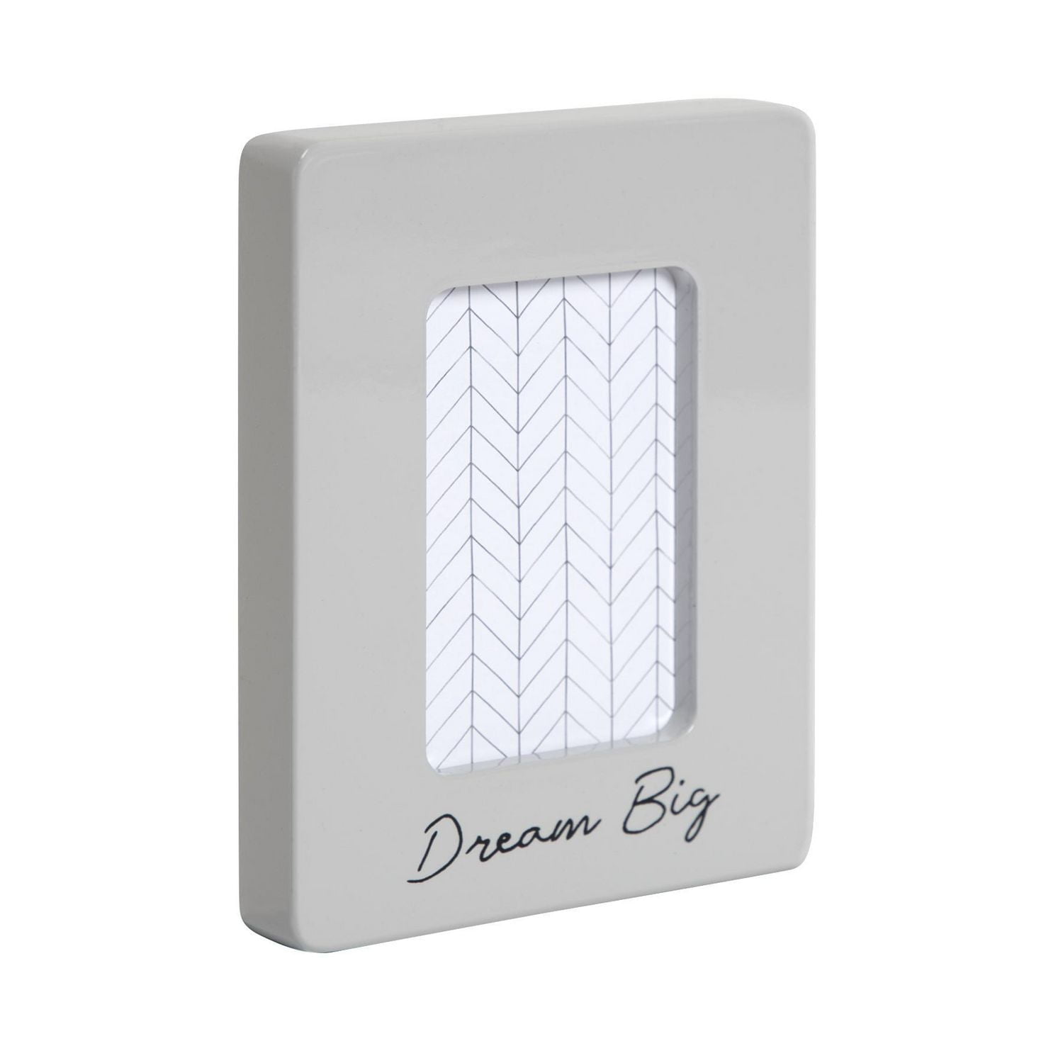 Cadre miniature avec l'expression "Dream Big" et ouverture pour photo de 6,4 x 8,9 cm Gris 10,2 x 12,7 x 1,59 cm
