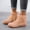 Khaki, variant on Women's Suede Fringe Ankle Boots Round Toe Flats,Winter Warm Fashionable Western Outdoor Short Boots with Zipper