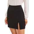 thumbnail image 3 of ORUYROP Women's Asymmetrical Solid Overlap Bodycon Workwear Skirt, 3 of 6