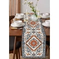 thumbnail image 2 of Farmhouse Aztec Burlap Cotton Table Runner 14x72 Inches Long, Boho Southwest Tribal Ethnic Flowers Farmhouse Table Runners, Outdoor Dining Tablecloths Decor for Baby Shower/Party/Wedding, 2 of 6