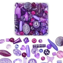 1Box 100G Acrylic Beads Mixed Shapes Purple 5.5~28x6~20x3~11mm Hole: 1~5mm