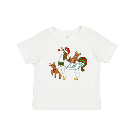 

Inktastic Cute Christmas Unicorn with Reindeer and Santa Hat Gift Baby Boy or Baby Girl T-Shirt