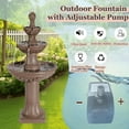 thumbnail image 6 of MAGIC UNION Outdoor Garden Water Fountains, 48.4''H Italian Style Fountain and Waterfall Outside, 3-Tier Large Bubbler Cascading Indoor Floor Fountain Features with Pump for Home Yard Decor (Brown), 6 of 8
