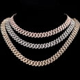 thumbnail image 6 of Hip Hop Bling Paved Rhinestones Cuban Chain Choker Necklace For Women 12mm Iced Out Rose Gold Color Prong Cuban Necklace Jewelry SH, 6 of 7