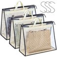 thumbnail image 1 of 3 Pack Purse Dust Bag, Clear Purse Storage, Handbag Storage Organizer with Zipper and Handles S M L, 1 of 5