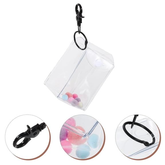 WHAMVOX 1Pack Clear Figure Display Bags with Keychain Plastic for Toy Enthusiasts