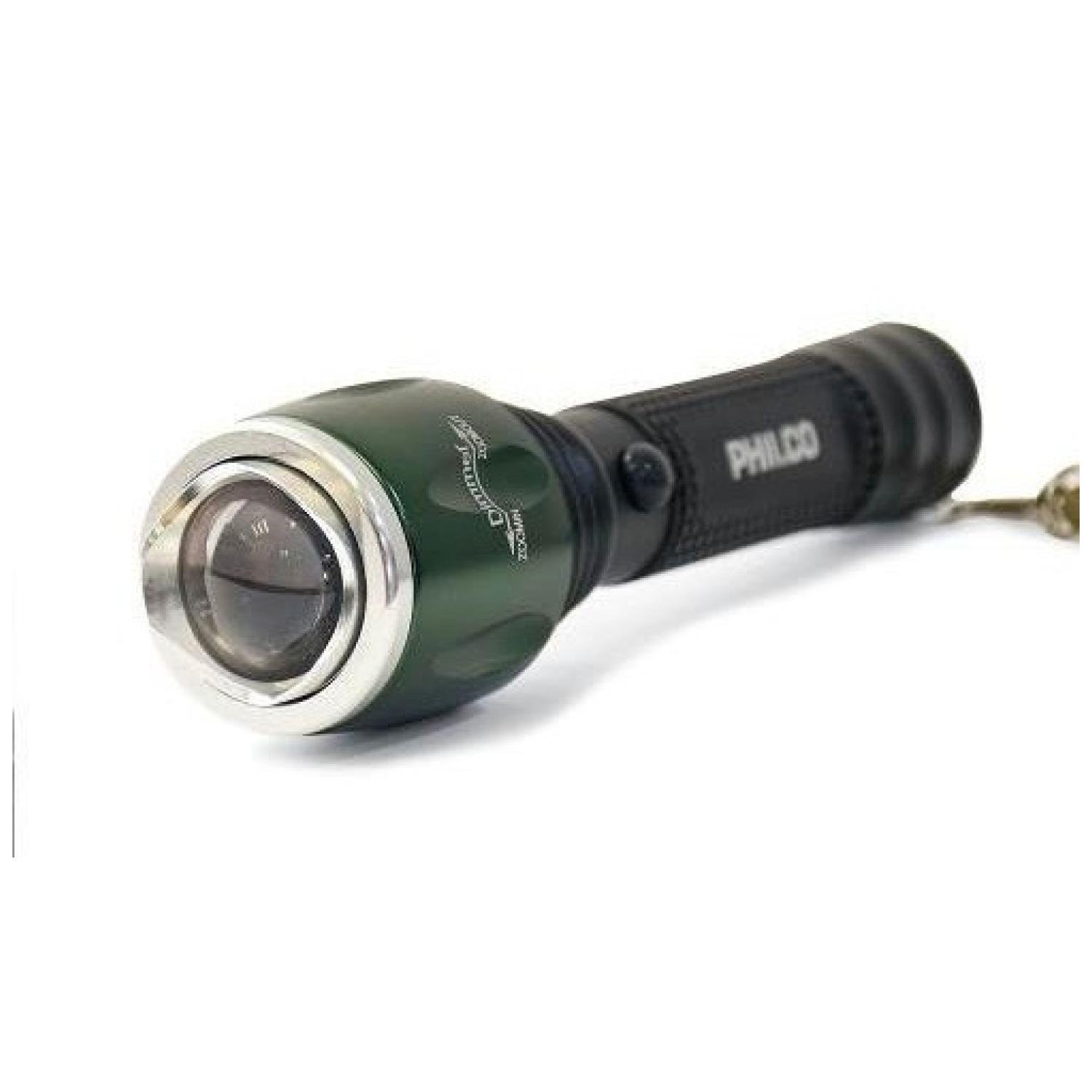 Linterna Recargable 1W Zoom 3 Modos Negro