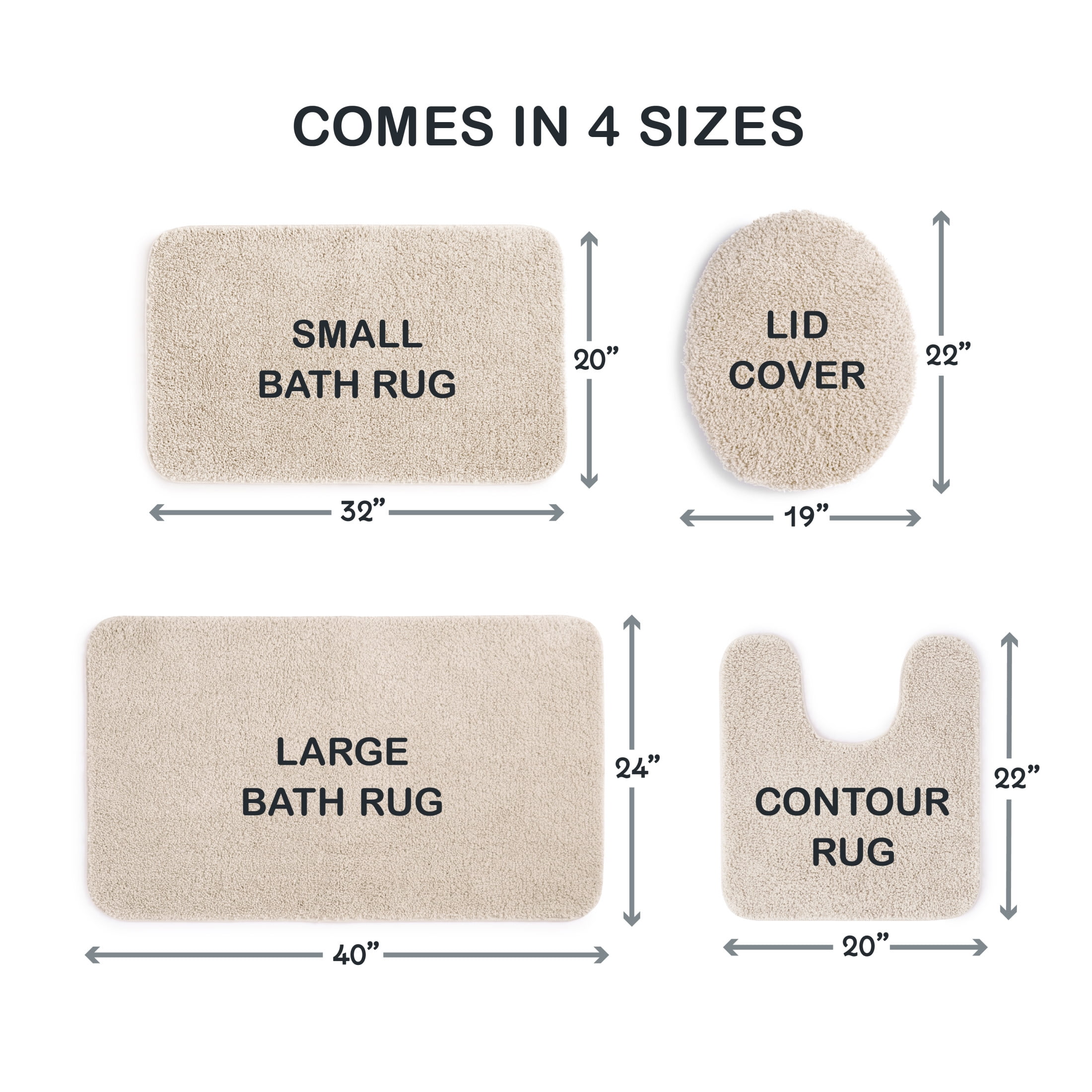 Mainstays Basic 3 Piece Polyester Bath Rug Set, 20 inch x 32 inch Rug, Contour, Lid - Light School Grey, Size: 3 Piece (20 inchx32 inch, Contour, Lid)